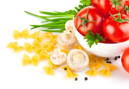 Food - mushrooms, tomatoes, fruits, vegetables, pasta, food