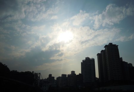 Sky of the city - liuchia, alch, cloud, shadow, sun, building