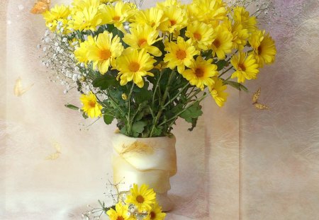 yellow flowers - flowers, yellow, still life, nature