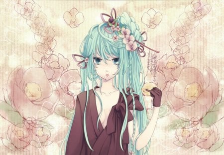 Hatsume Miku - blue hair, vocaloid, hatume miku, anime, long hair, miku, anime girl