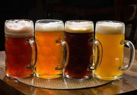 Types of Beer - four, ice, types, beer