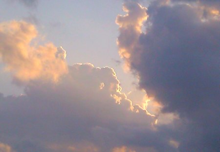 Clouds at Sunset - silver lining, sky, cloud, clouds, sunset, beautiful clouds