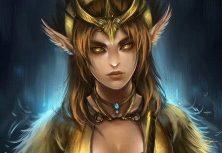 Harpy Warrior - beautiful, elf, hot, girl, eyes, fantasy, gorgeous, lips, face, pretty, beauty, sweet, cg, lovely, sexy, stunning, female, hair, cross, angel