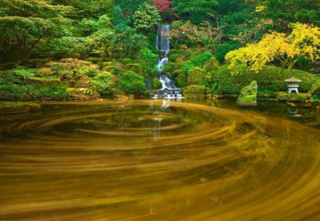 JARDIM JAPONES - agua, cachoeira, natureza, lago