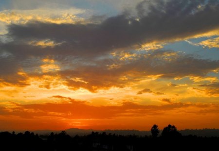 orange sky sunset  - orange, sky, sunset