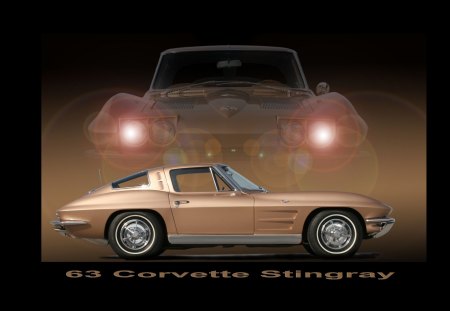 63 Split Window Corvette - vette, rendering, car, digital photo, corvette