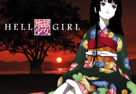 Hell Girl - hell, dawn, anime, curse, ai enma