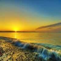 Dawn in Weymouth beach