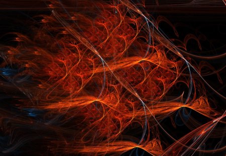 square of forange flames - fractal, color, flames, red