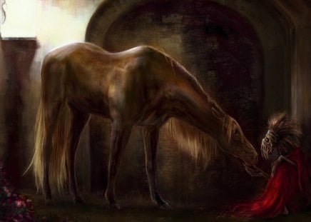 horse - art, horse, fantasy, creature