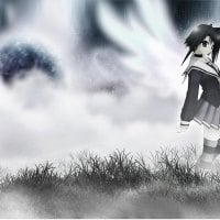 Anime Cute Girl in the mist 