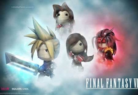 Little big fantasy - aerith, dack boy, cloud, little big planet, tifa, final fantasy