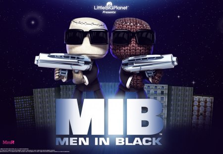 Little big MIB - little big planet, men in black, mib, black, sackboy