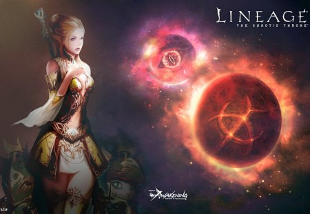 Lineage 2 - jogo, lua, espada, garota, lineage