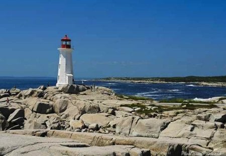 Peggys Cove Lighthouse - Nova Scotia - village, ocean, cove, lighthouse, fish, canada, historical