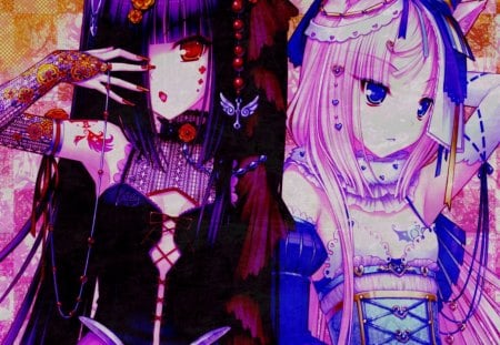 Lovely Lil' Goths - girls, colorful, anime, lovely