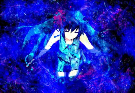 Hatsune Miku Fusion - anime, girl, colors, blue