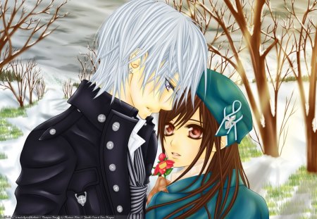 Zero & Yuki - kiryu, vampire knight, cross, kuran