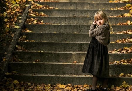 Autumn Mood - mood, autumn, girl, blonde