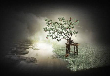 Apple Tree - chinese, paint, apple, tree