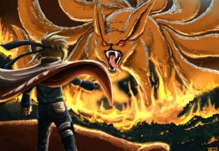 Minato vs Nine tail fox