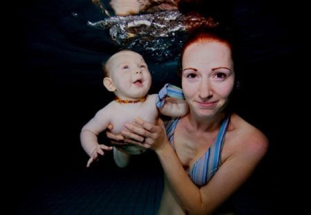 Underwater with mom