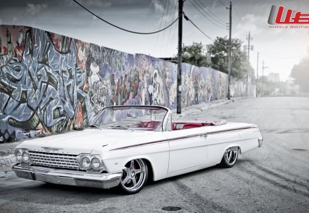 Chevrolet Impala - white, tuned, car, muscle, classic, impala