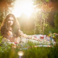 Lovely girl in nature