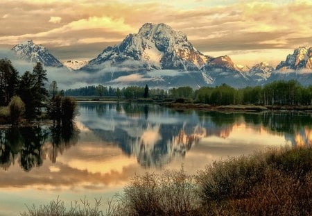 The Mightiness - lake, mountains, mightiness, sky