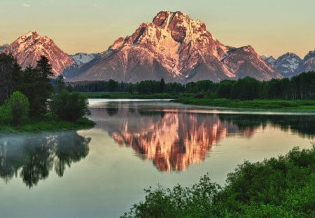 Reflection - lake, reflection, mountain, sky