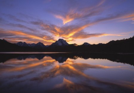 Serene Reflections Grand Teton National Park Wyoming - wyoming, grand teton national park, sunset, nature