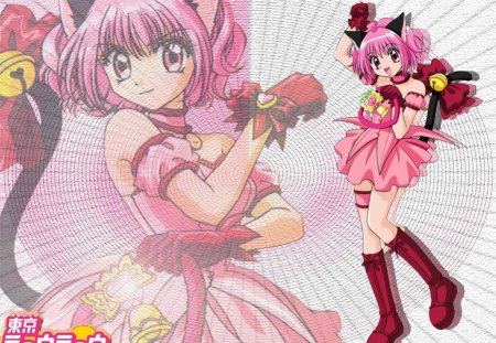 Tokyo Mew Mew - zoey, tail, lione black cat, tokyo mew mew, light, other, mew mew power, pink, anime, ichigo, strawberry bell