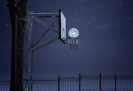 basketball moon - sports, moon, ball, basket