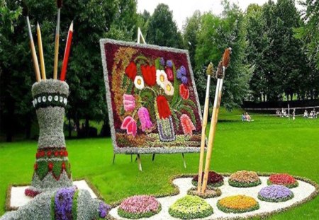 Work of Garden Art - art, cool, unique, different, flowers, garden, original