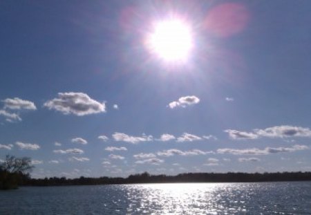 Lake Wallace 3 - sky, lake, water, sun