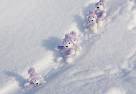 POLAR BEAR PARTY - sports, bears, toys, snow, winter, polar, kids