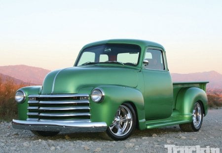 Heirloom - truck, bowtie, green, classic