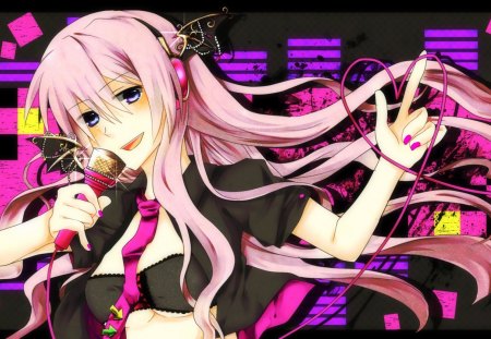 Megurine Luka - aqua, hot, headset, heart, music, anime girl, art, purple, amazing, cool, aqua eyes, artistic, pink eyes, sexy, ecchi, song, stunning, vocaloids, program, vocaloid, beautiful, pink, uniform, diva, nice, beauty, singer, virtual, pretty, idol, megurine luka, anime, cute, megurine, luka, girl, cg, microphone, headphones, digital, awesome, outfit