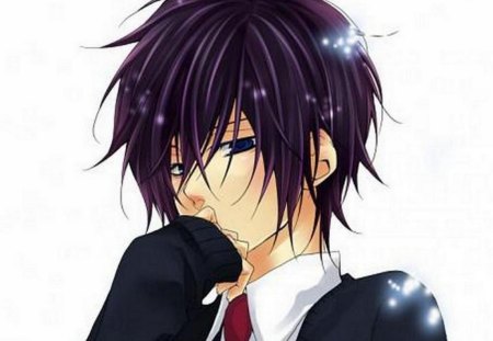 Cute Anime Boy!!! :) - boy, school boy, cute, ainime, cool, purple hair, sweet