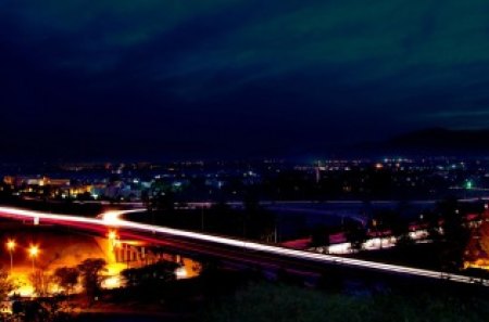 city night - road, city, night, light