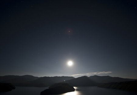 LUZ  DA  LUA - lua, lago, luz, natureza