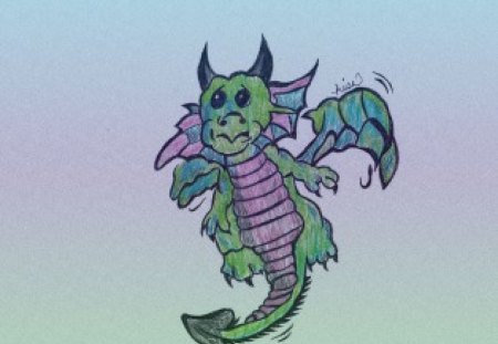 Cute Dragon - dragon, drawing, cute, abstract