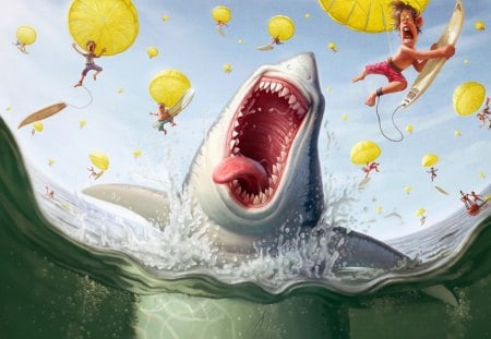 A sharks wet dream - fun, shark, water, sharks, funny, humor