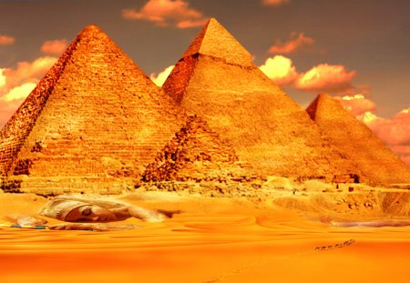 Pyramid - egypt, yellow, desert, pyramid