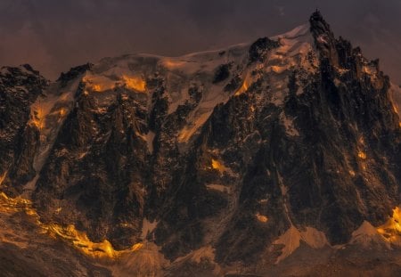 Alps Lights - lights, mountain, night, alps