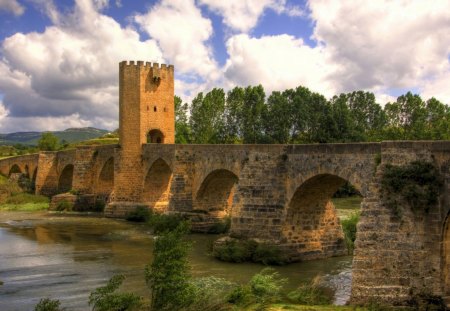 Frias bridge - stone, water, frias, bridge