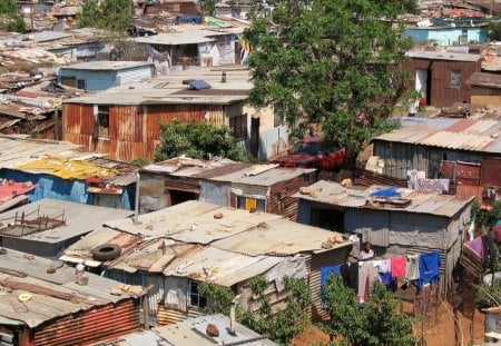 PEOPLE ARE LIVING THERE - homes, people, shacks, camp, africa, huts, houses, rural