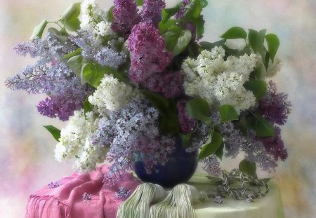 Lilacs Still Life - flowers, vase, still life, lilacs