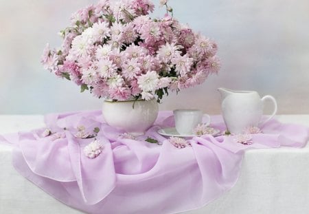 Pink Dreams - flowers, pink, cup, soft