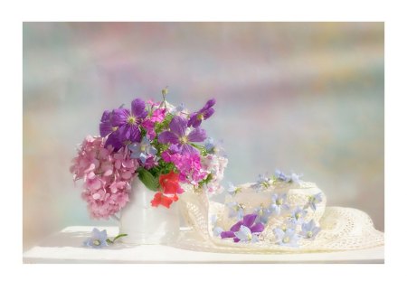 Sweet Flowers - flowers, colourful, still life, sweet, dreamy